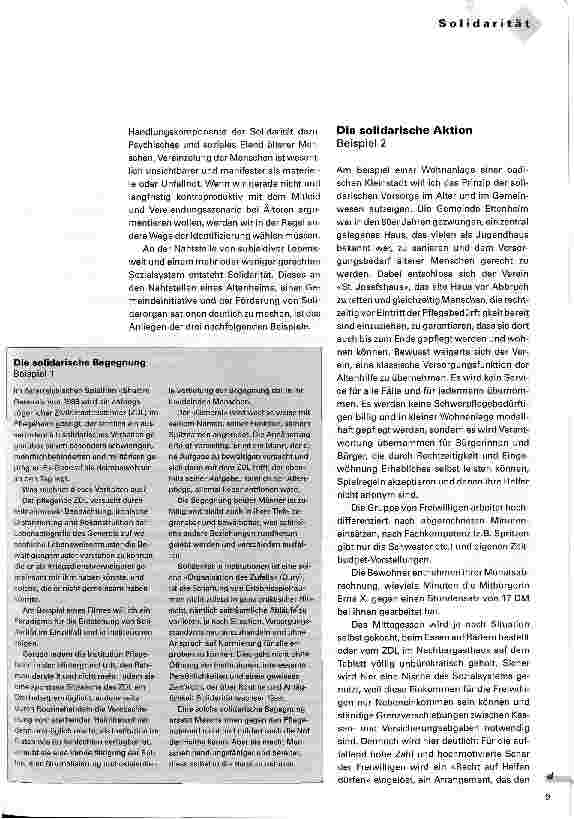 Vorschauseite 4: Reden über Solidarität im Alter Dafür muß es Gründe, dafür muß es Anlässe geben