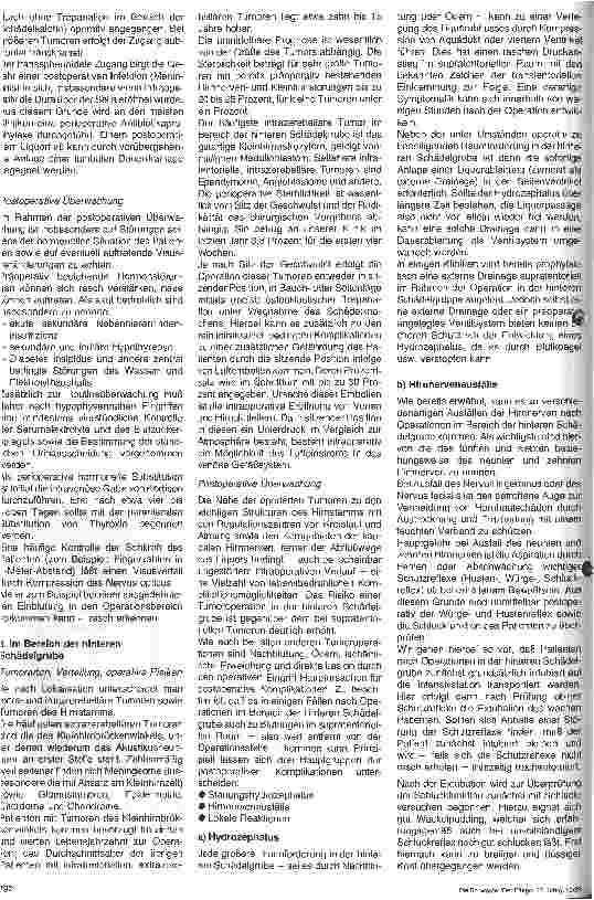 Vorschauseite 4: Postoperative Überwachung nach neurochirurgischen Wahleingriffen 4. Folge: Postoperative Überwachung nach Tumoroperationen