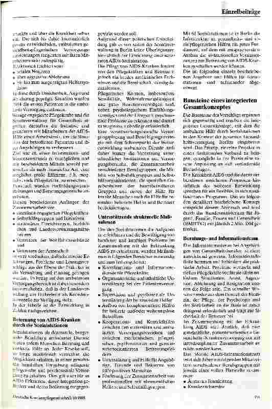 Vorschauseite 2: Ambulante Versorgung von AIDS-Patienten
