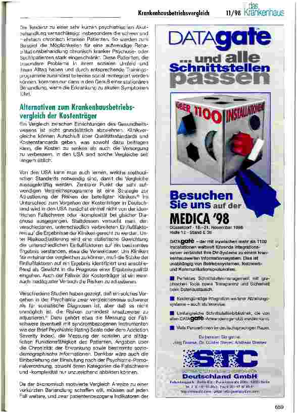 Vorschauseite 3: Krankenhausbetriebsvergleich - Konsequenzen für psychiatrische Kliniken
