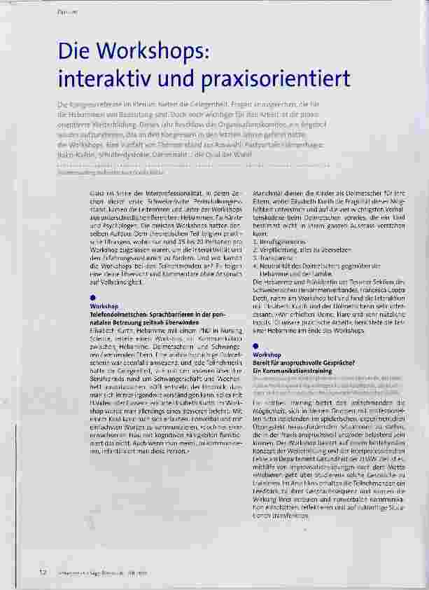 Vorschauseite 1: Die Workshops: interaktiv und praxisorientiert