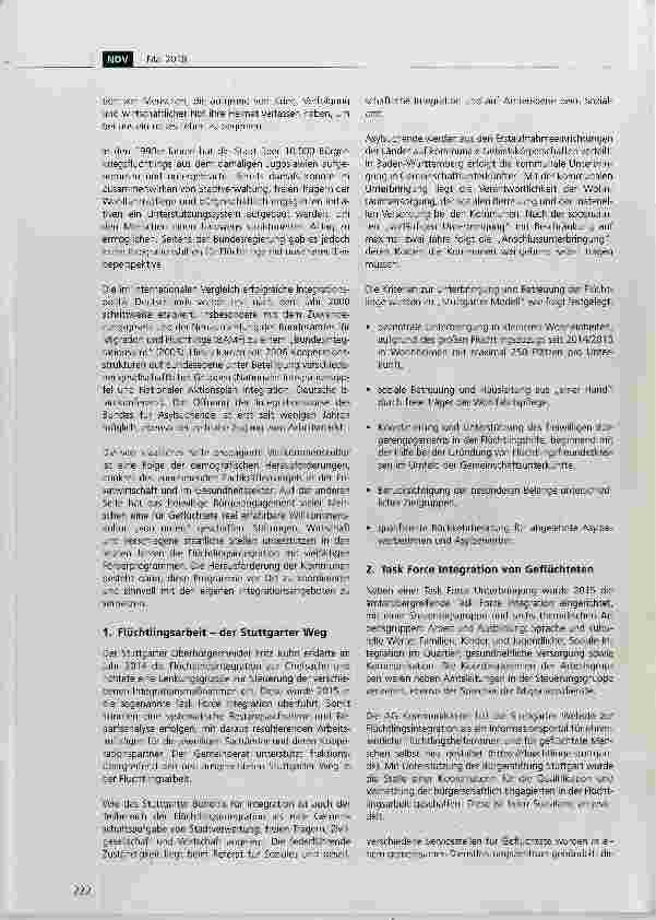Vorschauseite 2: Der Stuttgarter Weg zur Integration geflüchteter Menschen