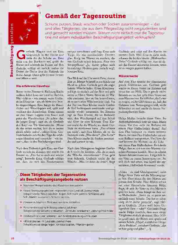 Vorschauseite 1: Gemäß der Tagesroutine