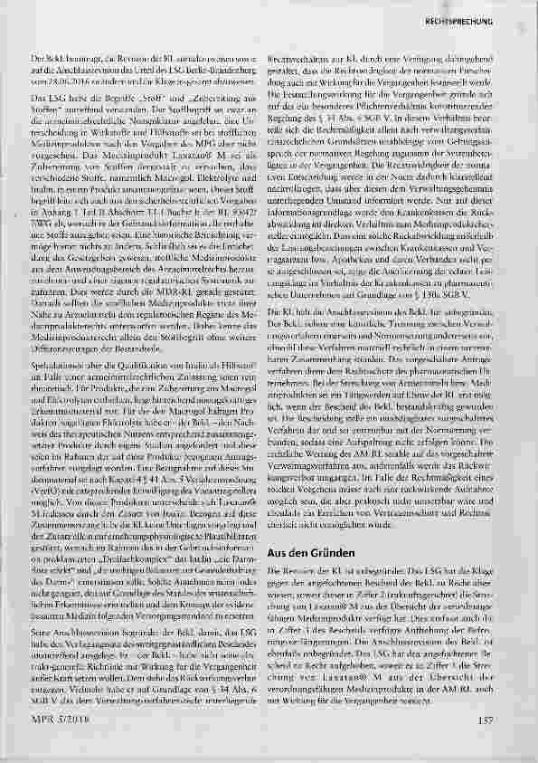 Vorschauseite 4: Krankenversicherung Gemeinsamer Bundesausschuss Medizinproduktehersteller Ankündigung der Streichung eines Medizinprodukts aus der Übersicht ausnahmsweise zu Lasten der Krankenkas…