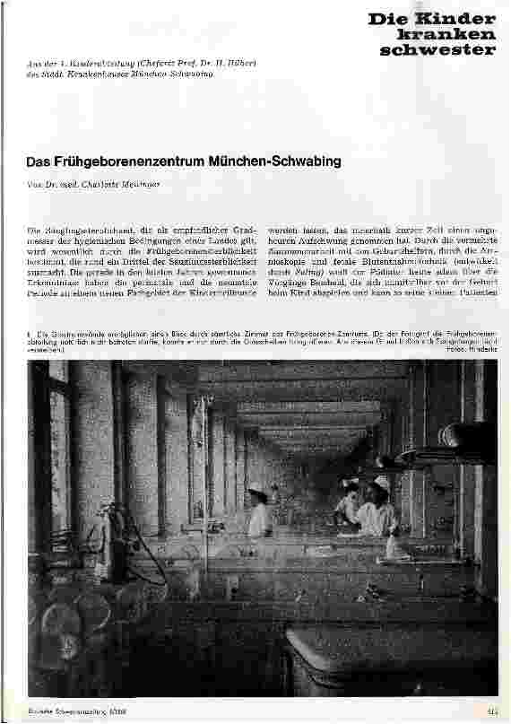 Vorschauseite 1: Das Frühgeborenenzentrum München-Schwabing