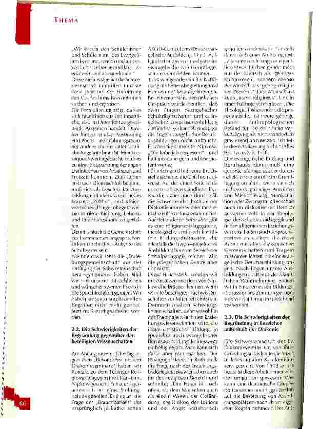 Vorschauseite 3: Das AKOD-Curriculum - und die Notwendigkeit christlicher Prägung der evangelischen Schulen für Pflegeberufe