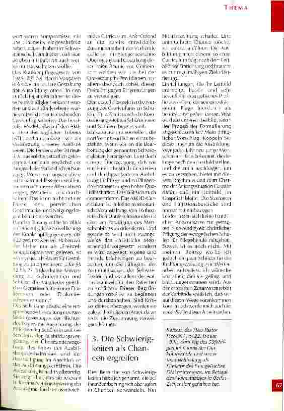 Vorschauseite 4: Das AKOD-Curriculum - und die Notwendigkeit christlicher Prägung der evangelischen Schulen für Pflegeberufe