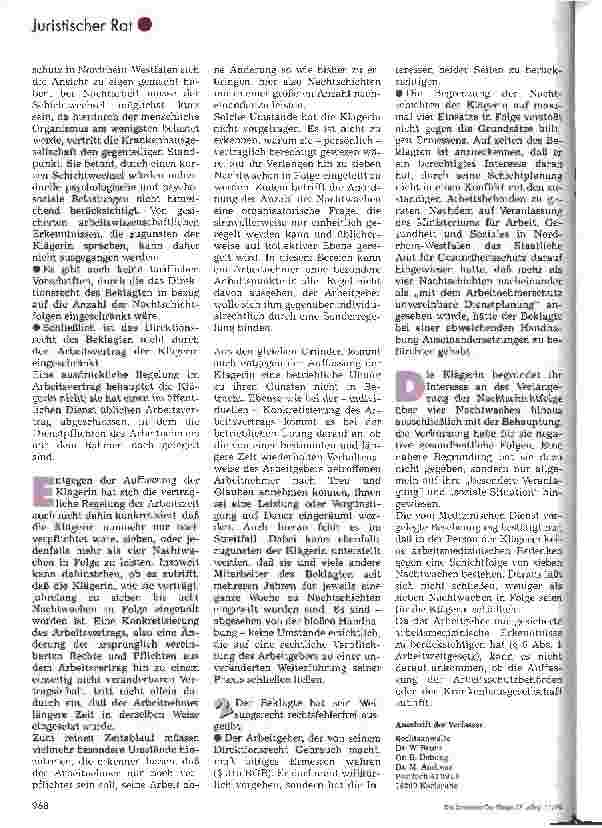 Vorschauseite 2: Direktionsrecht und Diensteinteilung Urteil des Bundesarbeitsgerichts