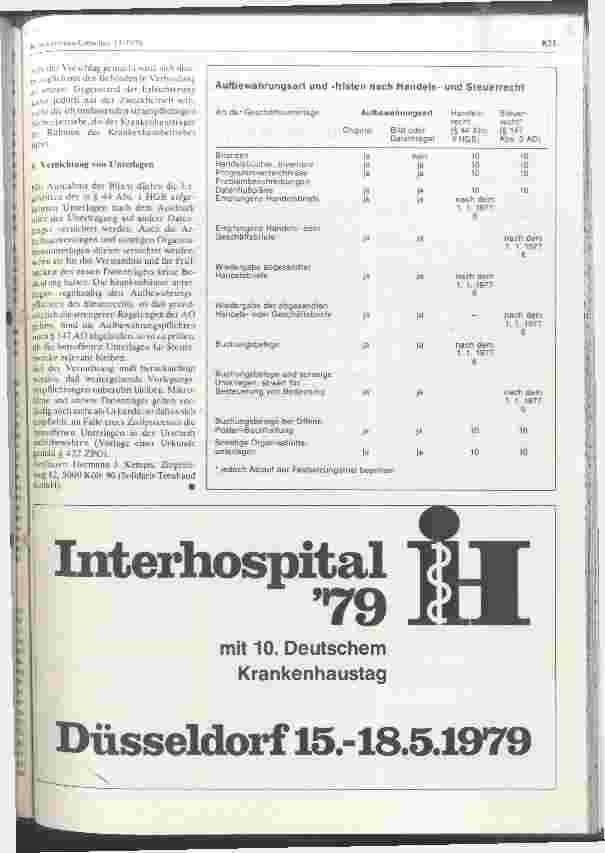Vorschauseite 3: Die Anwendung handelsund steuerrechtlicher Aufbewahrungspflichten im Krankenhaus