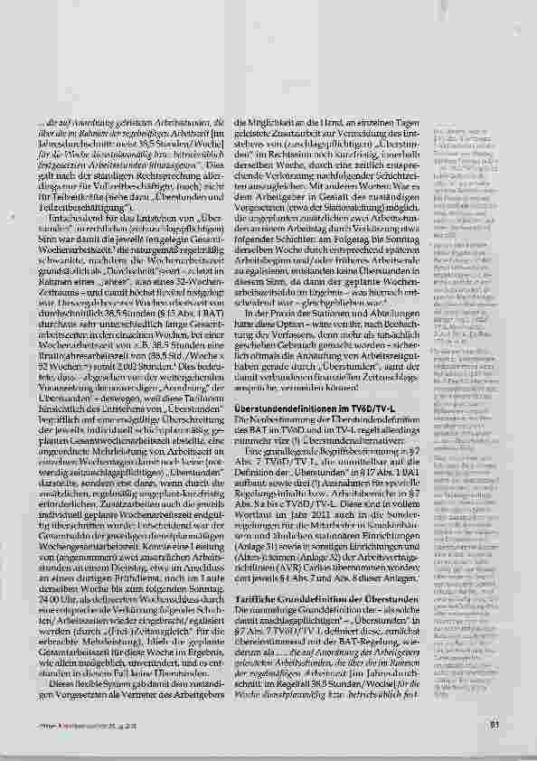 Vorschauseite 2: Überstunden im Schichtdienst Neues aus Erfurt, Teil 1