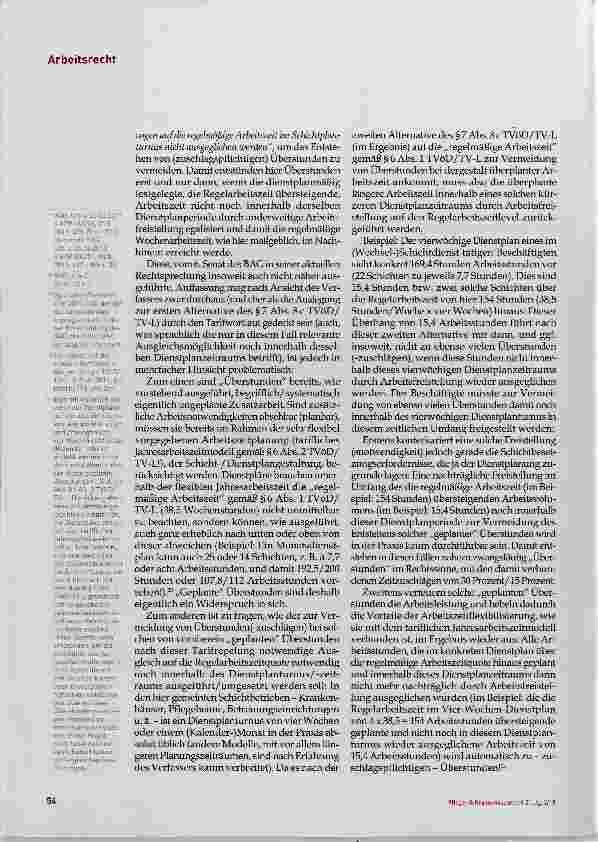 Vorschauseite 5: Überstunden im Schichtdienst Neues aus Erfurt, Teil 1