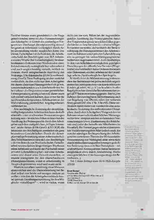 Vorschauseite 6: Überstunden im Schichtdienst Neues aus Erfurt, Teil 1