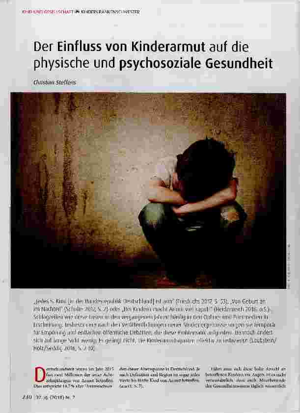 Vorschauseite 1: Der Einfluss von Kinderarmut auf die physische und psychosoziale Gesundheit
