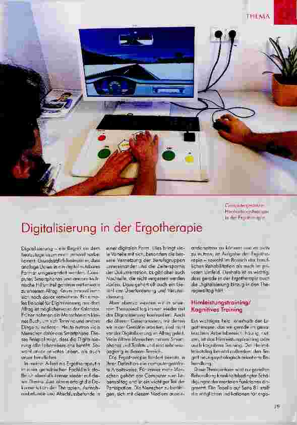 Vorschauseite 1: Digitalisierung in der Ergotherapie