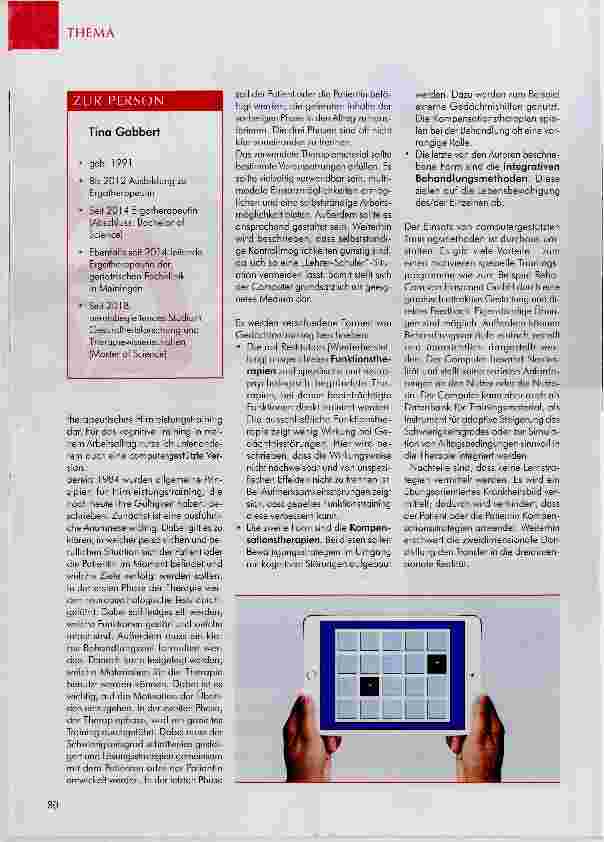 Vorschauseite 2: Digitalisierung in der Ergotherapie