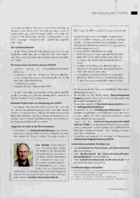 Vorschauseite 2: Datenschutz in Pflegeund Seniorenheimen