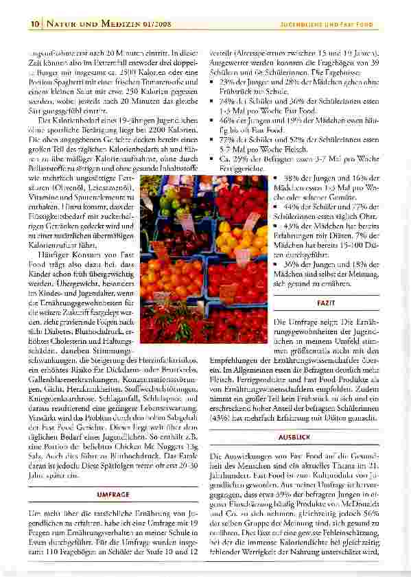 Vorschauseite 2: Jugendliche und Fast Food