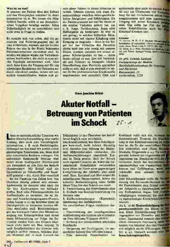 Vorschauseite 2: Psychologische Aspekte bei der statonären Betreuung von Patienten mit Herz-Kreislauf-Krankheiten - 2. Teil