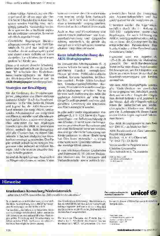 Vorschauseite 2: Elternintegration in deutschen Kinderkliniken