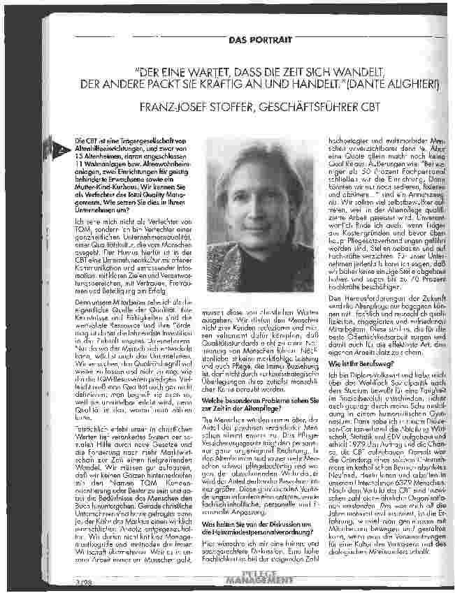 Vorschauseite 1: Der eine wartet, daß die Zeit sich wandelt, der andere packt sie kräftig an und handelt. (Dante Alighieri)