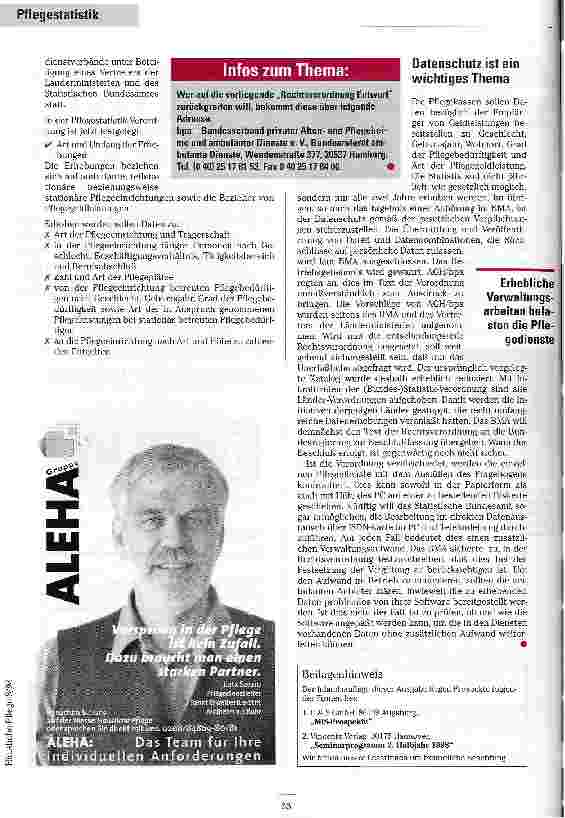 Vorschauseite 2: Bürokratisches Hemmnis oder notwendiges Übel? Die Pflegestatistik-Verordnung