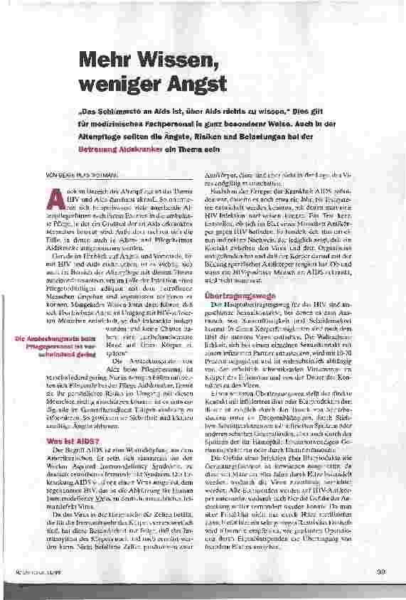 Vorschauseite 1: Mehr Wissen, weniger Angst
