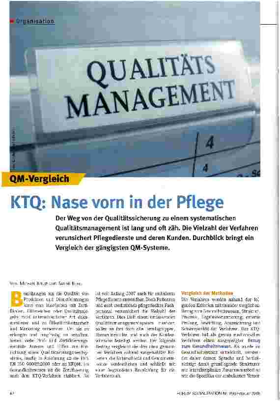 Vorschauseite 1: KTQ: Nase vorn in der Pflege