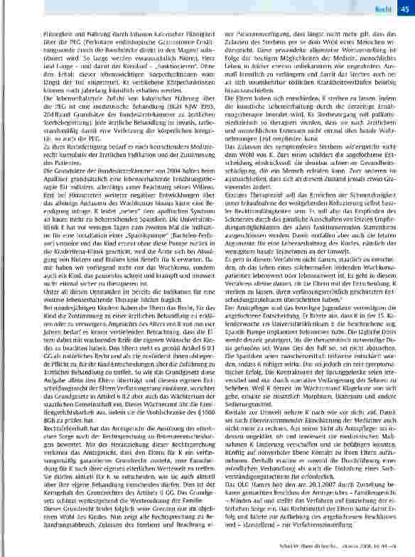 Vorschauseite 2: Eltern dürfen ihr im Wachkoma liegendes Kind sterben lassen
