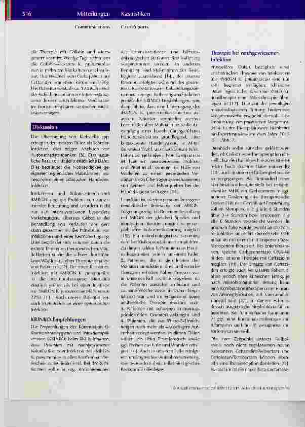 Vorschauseite 5: Management von Patienten mit muitiresistenten gramnegativen Erregern in der Intensivmedizin - Ein Fallbeispiel -