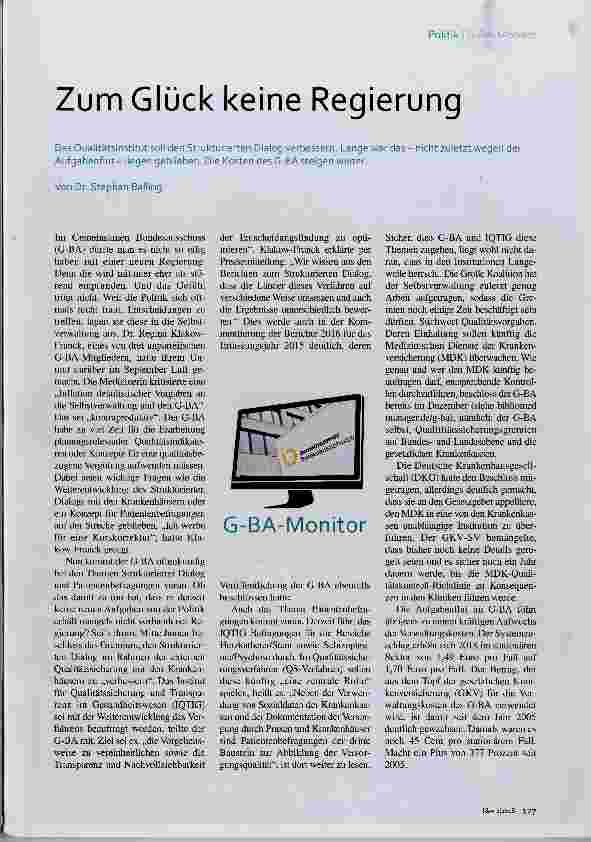 Vorschauseite 1: Zum Glück keine Regierung