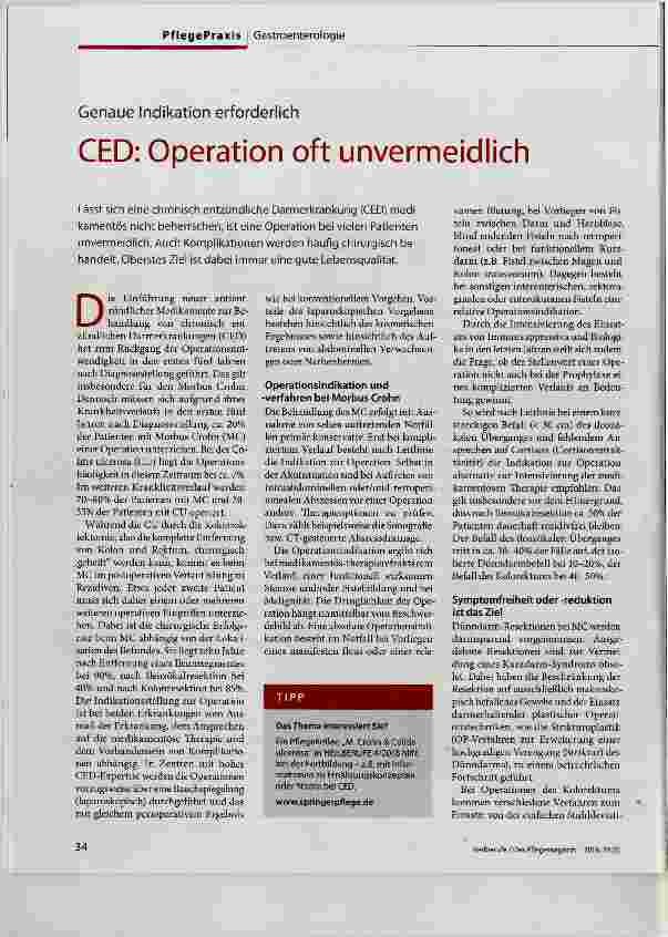Vorschauseite 1: CED: Operation oft unvermeidlich
