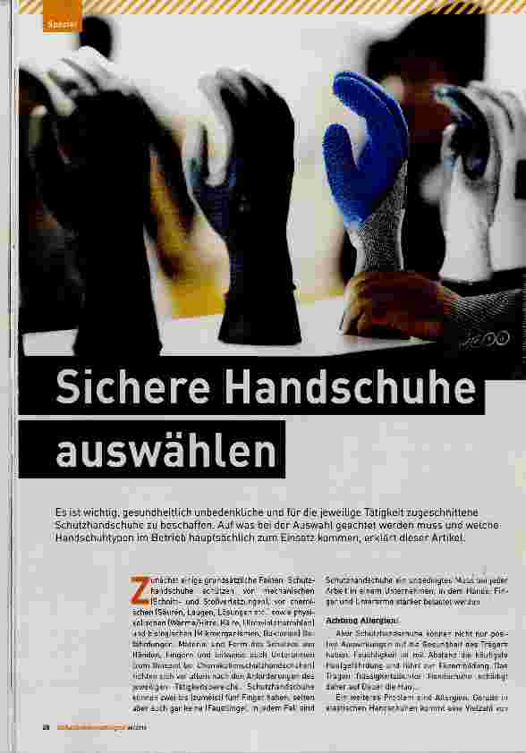 Vorschauseite 1: Sichere Handschuhe auswählen