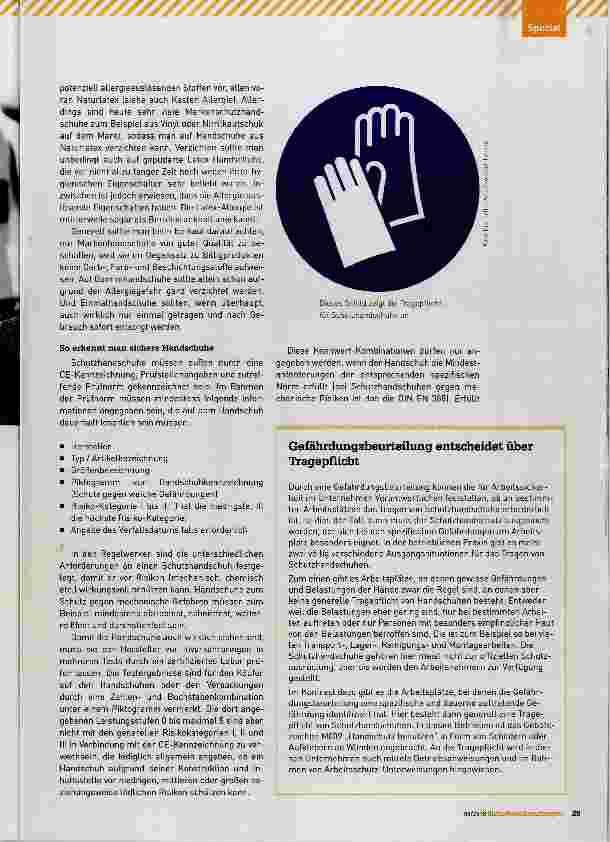 Vorschauseite 2: Sichere Handschuhe auswählen