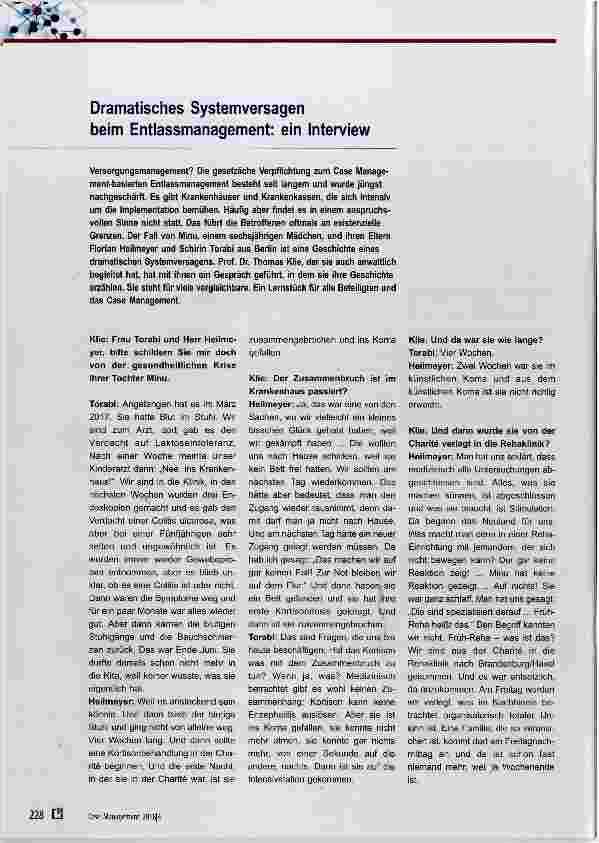Vorschauseite 1: Dramatisches Systemversagen beim Entlassmanagement: ein Interview