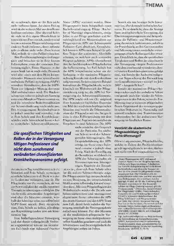 Vorschauseite 2: Advanced Nursing Practice eine Zukunftsperspektive für die Versorgung
