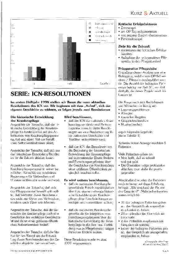 Vorschauseite 2: Projekt: Präoperative Pflegevisite Unter dem Motto: Heraustreten aus der Anonymität wurde diese Initiative in Angriff genommen