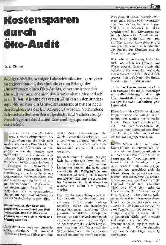 Vorschauseite 1: Kostensparen durch Öko-Audit