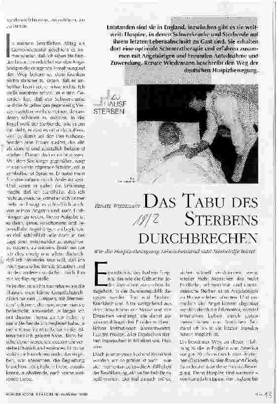 Vorschauseite 1: Das Tabu des Sterbens durchbrechen