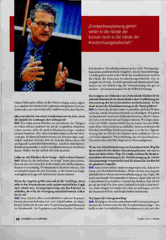 Vorschauseite 3: Wir reden die Kliniken zu oft schlecht