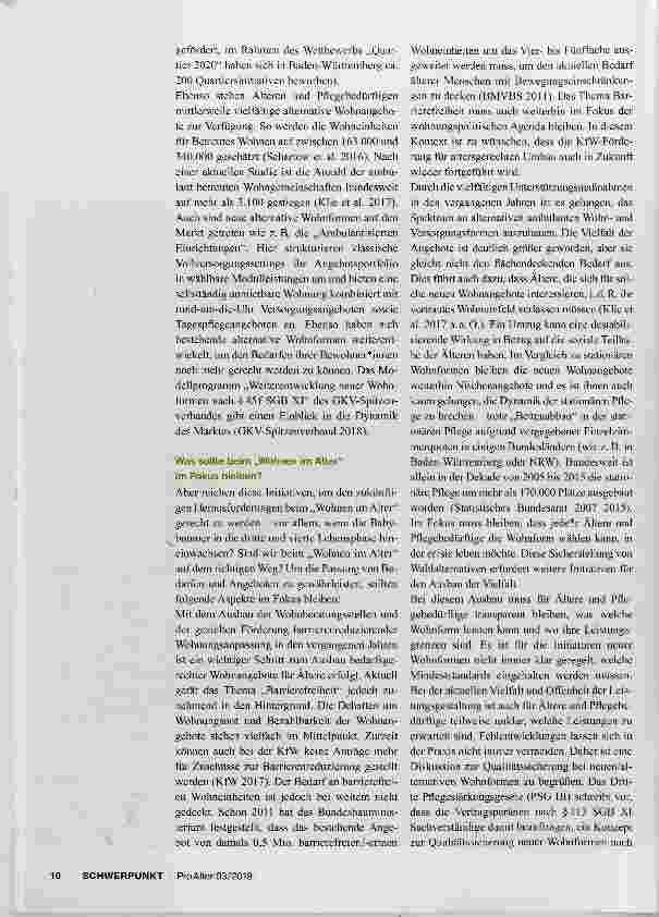 Vorschauseite 2: Wohnen im Alter Entwicklungen auf dem richtigen Weg?