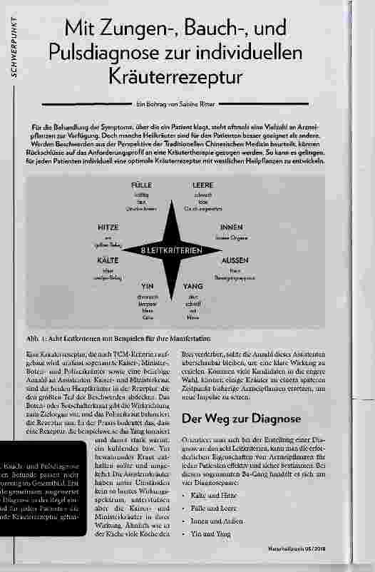 Vorschauseite 1: Mit Zungen-, Bauch-, und Pulsdiagnose zur individuellen Kräuterrezeptur