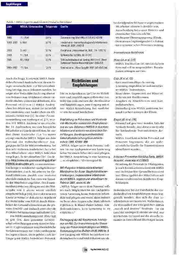 Vorschauseite 2: Consensus-Empfehlung Baden-Württemberg: Umgang mit MRSA-positivem Personal