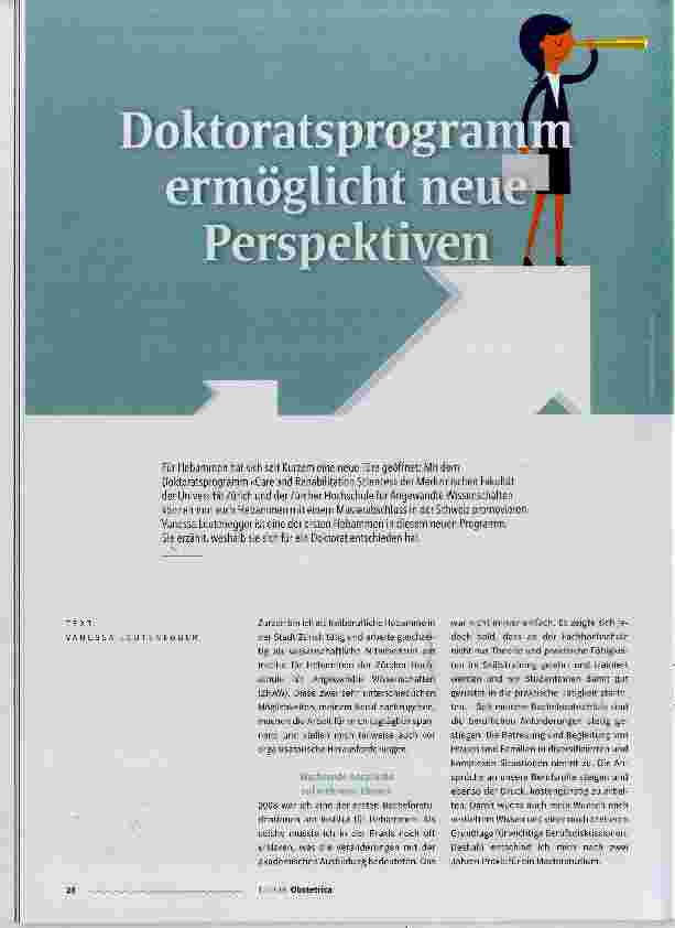 Vorschauseite 1: Doktoratsprogramm eröffnet neue Perspektiven