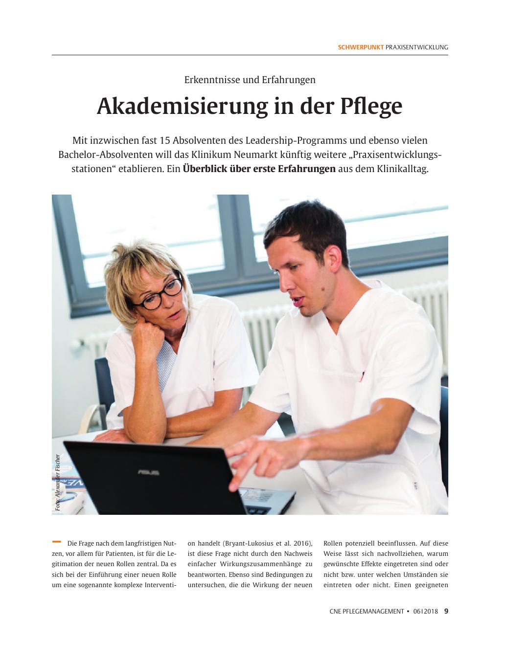 Vorschauseite 1: Akademisierung in der Pflege