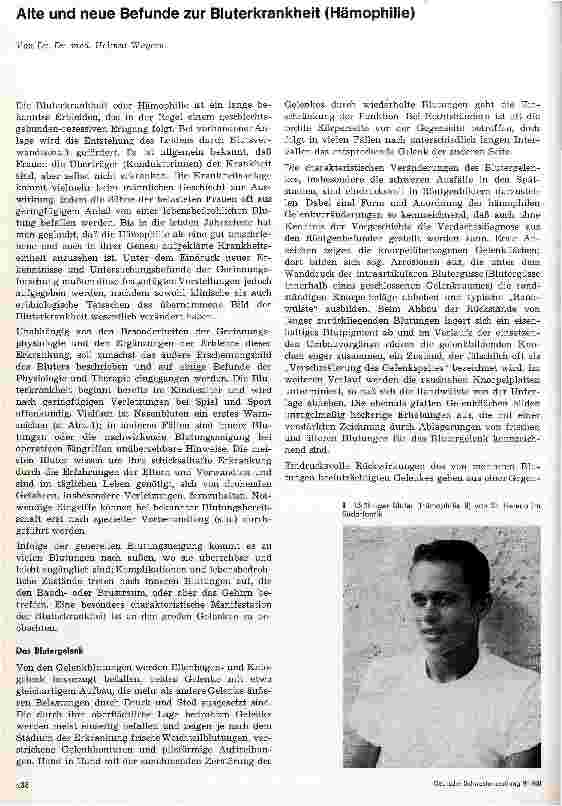 Vorschauseite 1: Alte und neue Befunde zur Bluterkrankheit (Hämophilie)