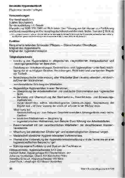 Vorschauseite 1: Berufsbild Hygienefachkraft (Hygieneschwester/-pfleger)
