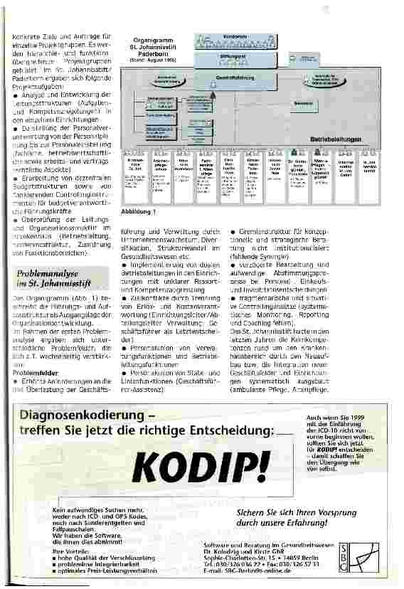 Vorschauseite 2: Mut zum Anpacken und Mut zum Loslassen Umfassende Reorganisation im Projektmanagement im St. Johannisstift
