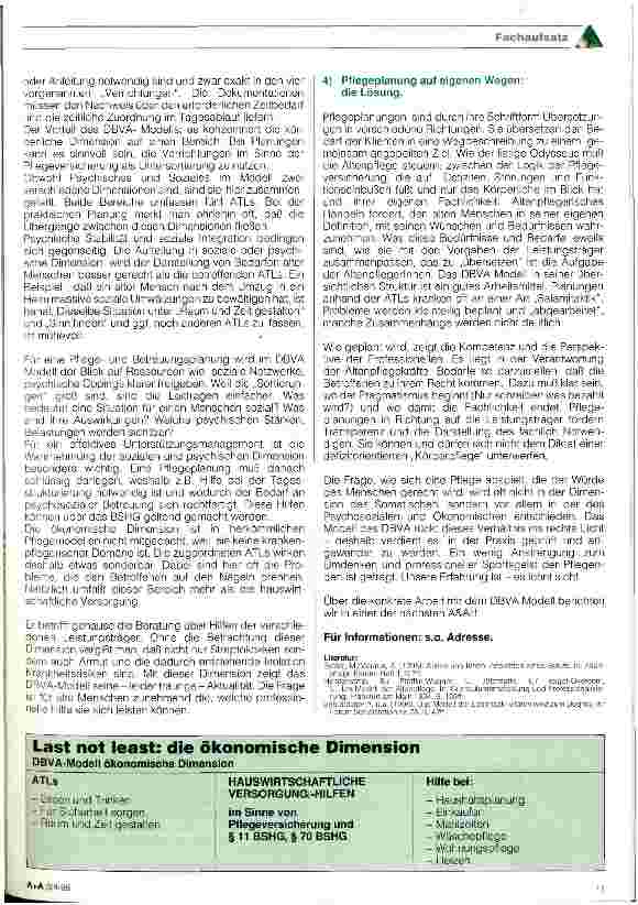 Vorschauseite 3: Pflegeplanung in der Altenpflege - ein Plädoyer für die Arbeit mit dem DBVA-Modell