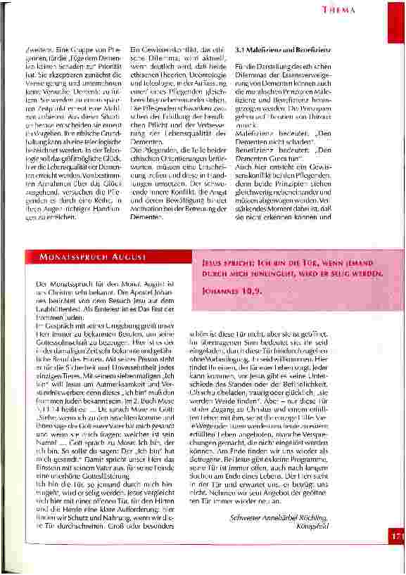 Vorschauseite 4: Verweigerung von Nahrung und Flüssigkeit bei Dementen: Ein ethisches Dilemma