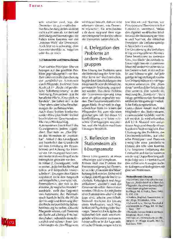 Vorschauseite 5: Verweigerung von Nahrung und Flüssigkeit bei Dementen: Ein ethisches Dilemma